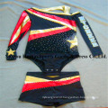 Uniformes Cheerleading brilhantes metálicos